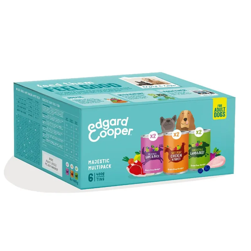 Must-Have Edgard & Cooper hondenvoer Kip, Wild, Lam 6 x 400 gr