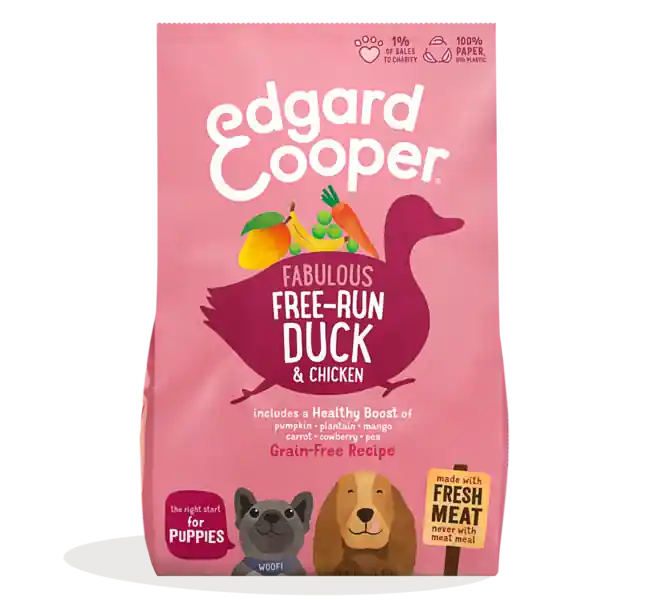 Koopje Edgard & Cooper hondenvoer Puppy eend en kip 700 gr
