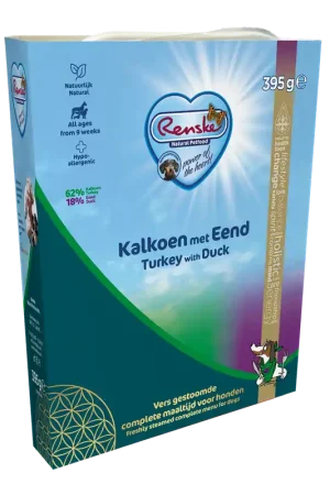 Bestseller Renske Vers hondenvoer kalkoen & eend 395 gr