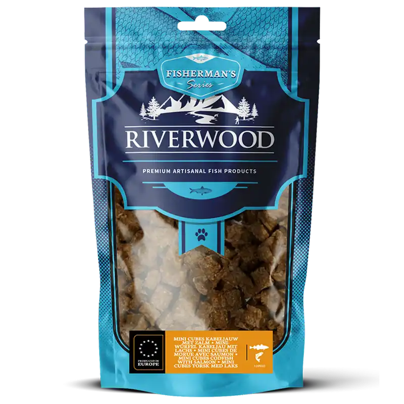 Riverwood Mini Cubes Kabeljauw met Zalm 125 gr Alleen Vandaag