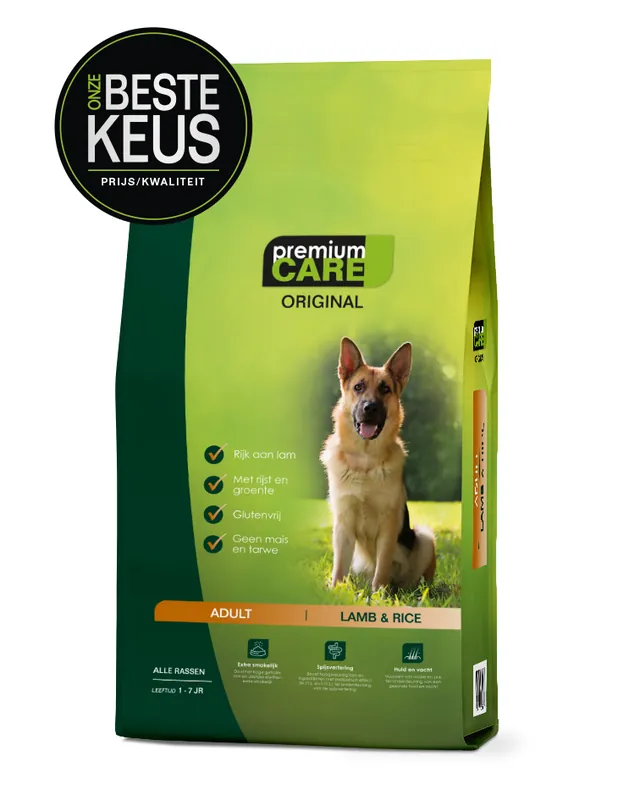 Premium Care Original Adult Lamb & Rice 3 kg Korting