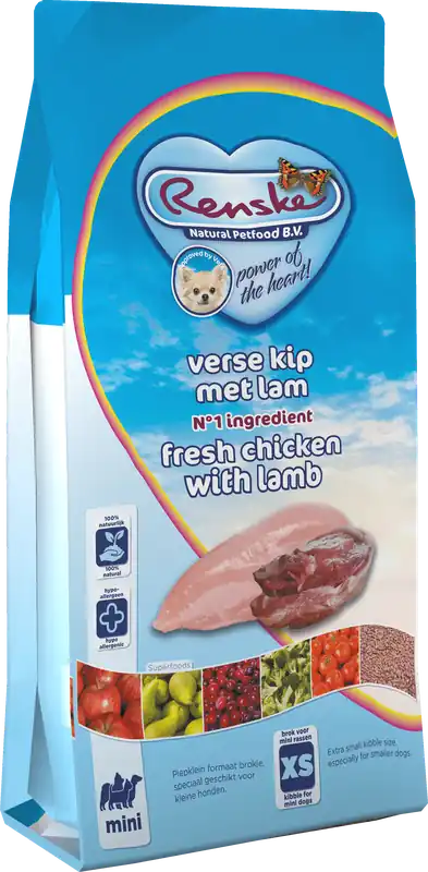Favoriet Renske hondenvoer Super Premium Mini kip & lam 2 kg