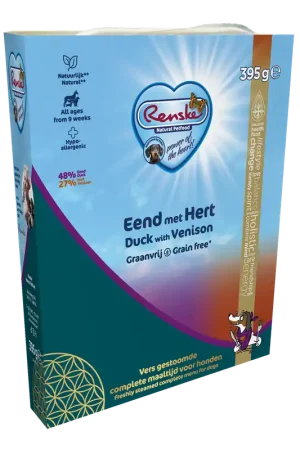 Renske Vers Hondenvoer Graanvrij Eend & Hert 395 gr Actieprijs