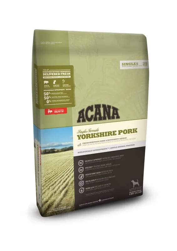 Acana Singles hondenvoer Yorkshire Pork 11,4 kg Nieuw