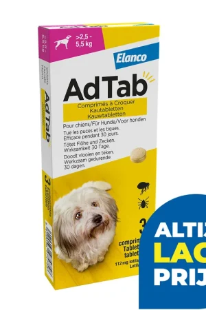AdTab Kauwtabletten 2,5 - 5,5 kg 3 tabl Nu Kopen