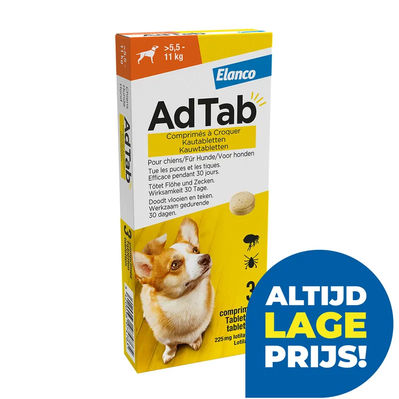 AdTab Kauwtabletten 5,5 - 11 kg 3 tabl Populair