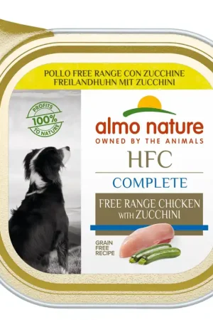 Laatste Versie Almo Nature hondenvoer HFC Complete Vrije Uitloop Kip/Courgette 85 gr