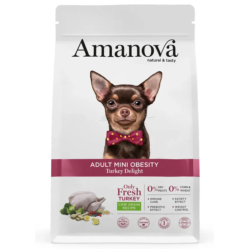 Snelle Levering Amanova Hondenvoer Adult Mini Obesity Turkey Delight 2 kg