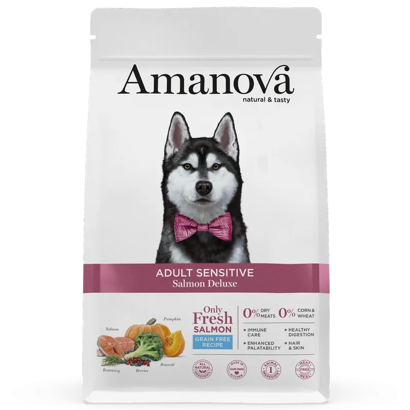 Amanova Hondenvoer Adult Sensitive Salmon Deluxe 10 kg Aanbieding