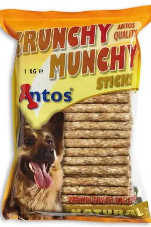 Seizoensaanbieding Antos Crunchy Munchy Sticks Natural 13 cm 10 mm 1 kg