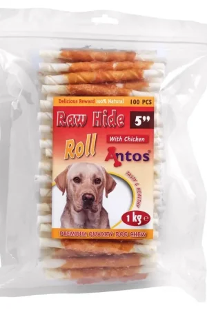 Nu Kopen Antos Rawhide White Roll met Chicken 13 cm 100 st
