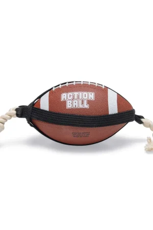 Express Levering Beeztees Action Rugbybal met Touw Bruin