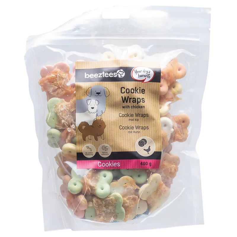 Beeztees Cookie Wraps met Kip M 400 gr Gratis Retour