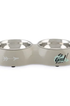 Beeztees Dinerset So Good Grijs 2 x 350 ml Dagaanbieding