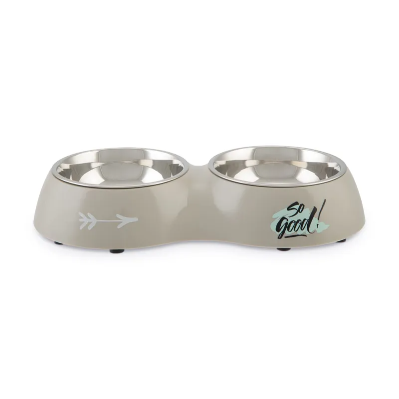 Beeztees Dinerset So Good Grijs 2 x 350 ml Dagaanbieding