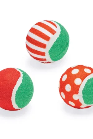 Op = Op Beeztees Hondenspeelgoed Kerst Tennisballen 3 st