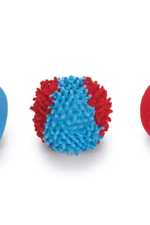 Beeztees hondenspeelgoed Splashbal Blauw/rood 3 st Uitverkoop
