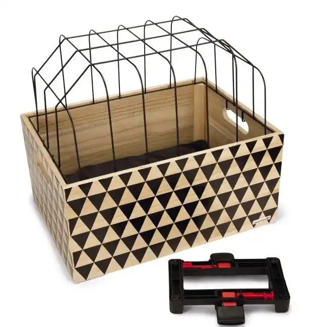 Laatste Versie Beeztees houten fietsmand Touring met kap