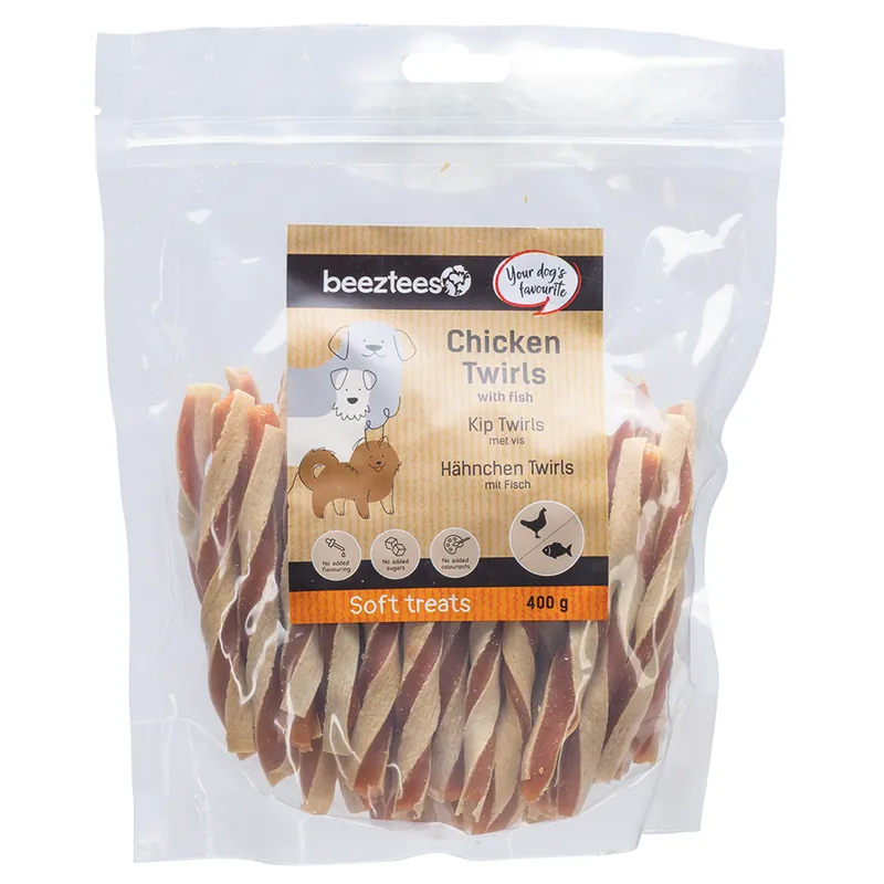 Hoge Kwaliteit Beeztees Kip Twirls met Vis 400 gr