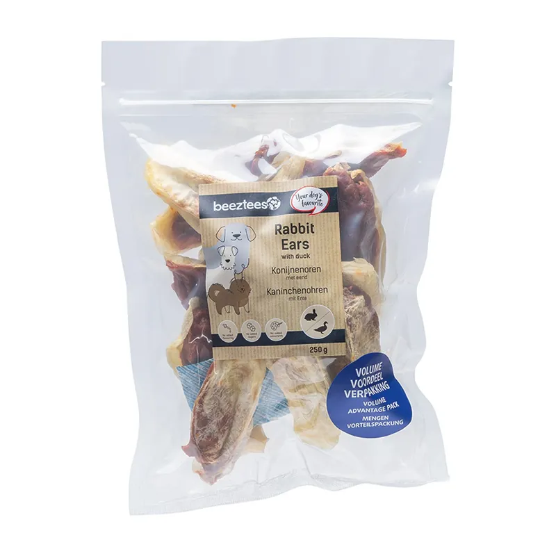 Hete Deal Beeztees Konijnenoren met Eend 250 gr
