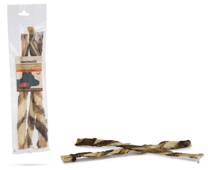 Beeztees runderkophuid met pens 3 st Express Levering