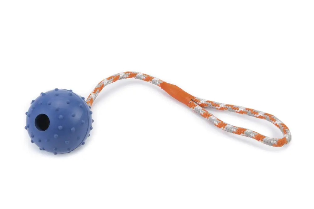 Beeztees speelbal met bel aan koord blauw Betaalbaar