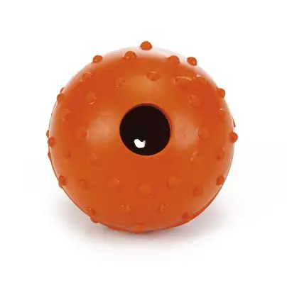 Beeztees speelbal met bel oranje Actieprijs
