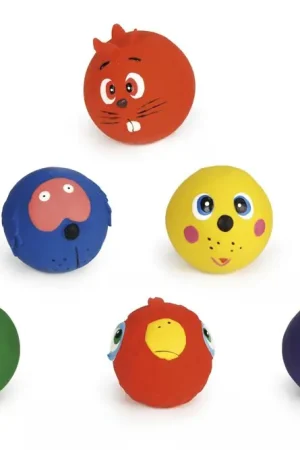 Beeztees speelbal met dierensnoetje assorti Korting