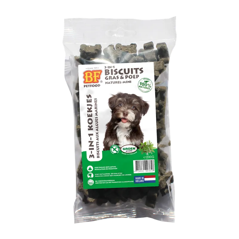 BF Petfood 3-in-1 Koekjes Naturel Mini 200 gr Seizoensaanbieding