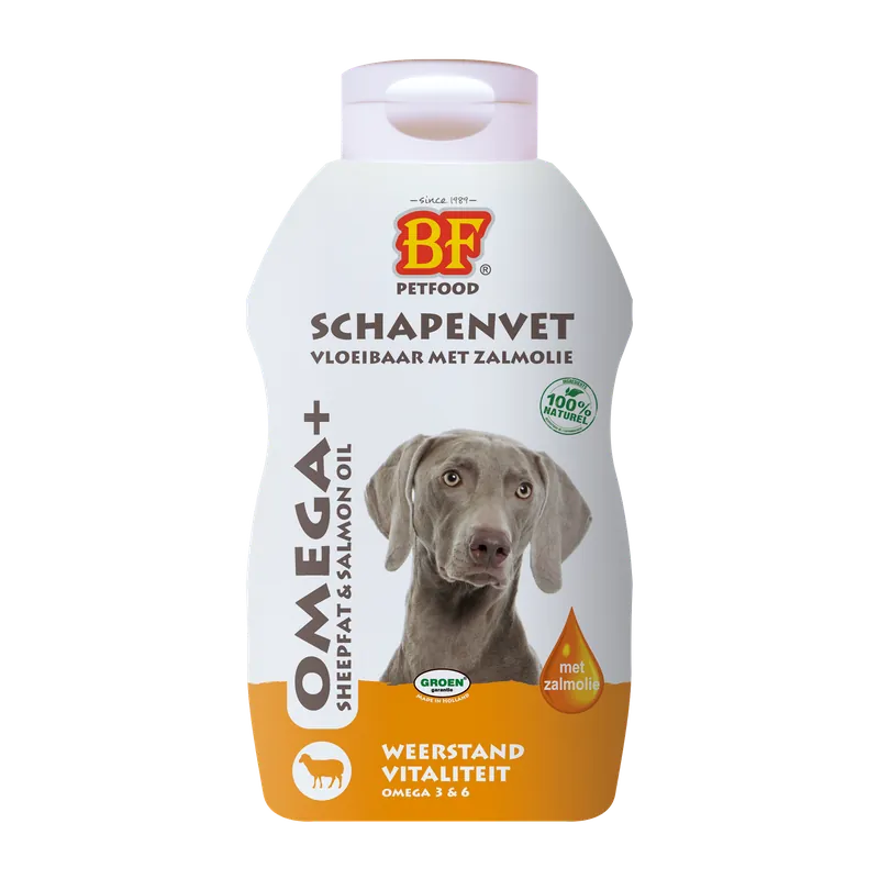 Gecertificeerd BF Petfood Vloeibaar Schapenvet met Zalmolie 500 ml