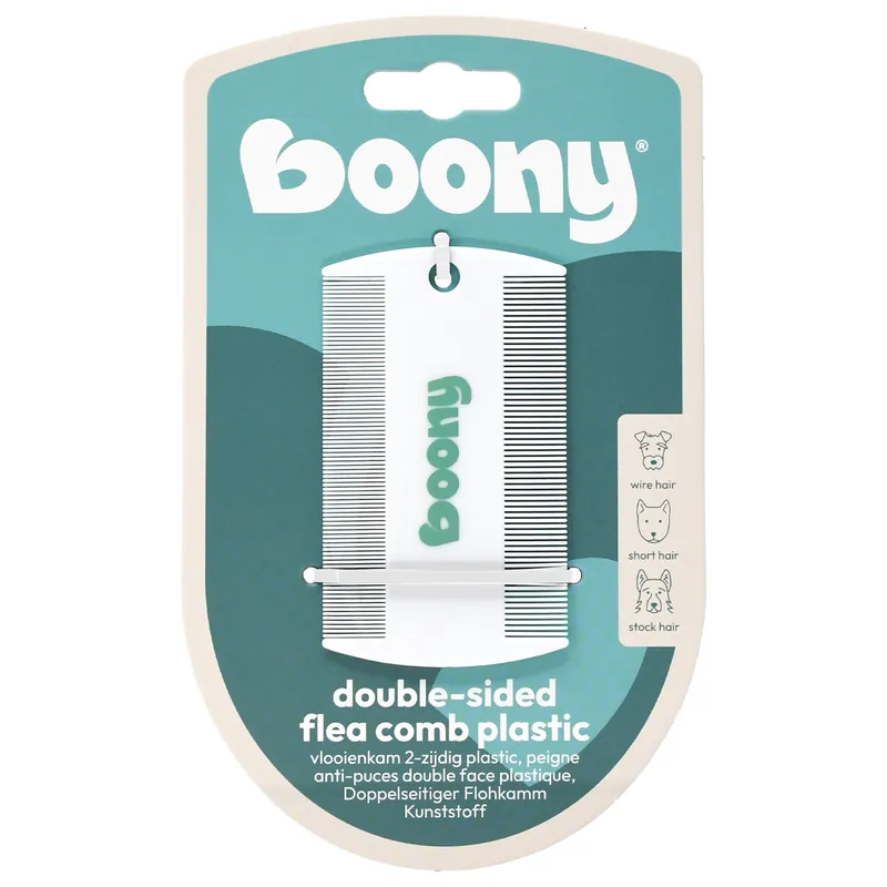 Boony Vlooienkam 2-Zijdig Plastic Wit Finale Uitverkoop