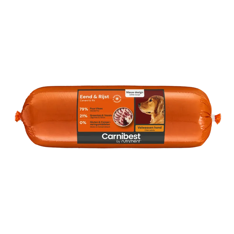 Carnibest Hondenvoer Eend & Rijst 1 kg Aanbieding
