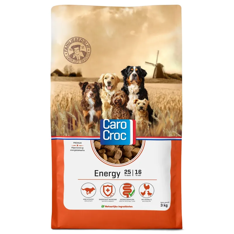 Alleen Vandaag CaroCroc Hondenvoer Energy 3 kg