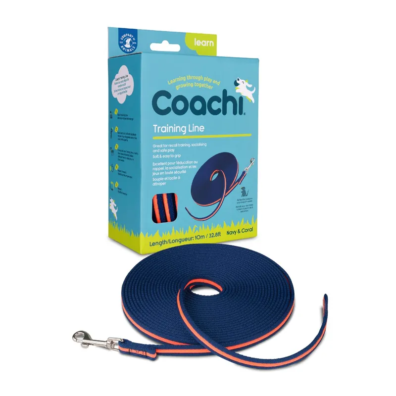 Snelle Levering Coachi Trainingslijn Navy/Coral 10 mtr