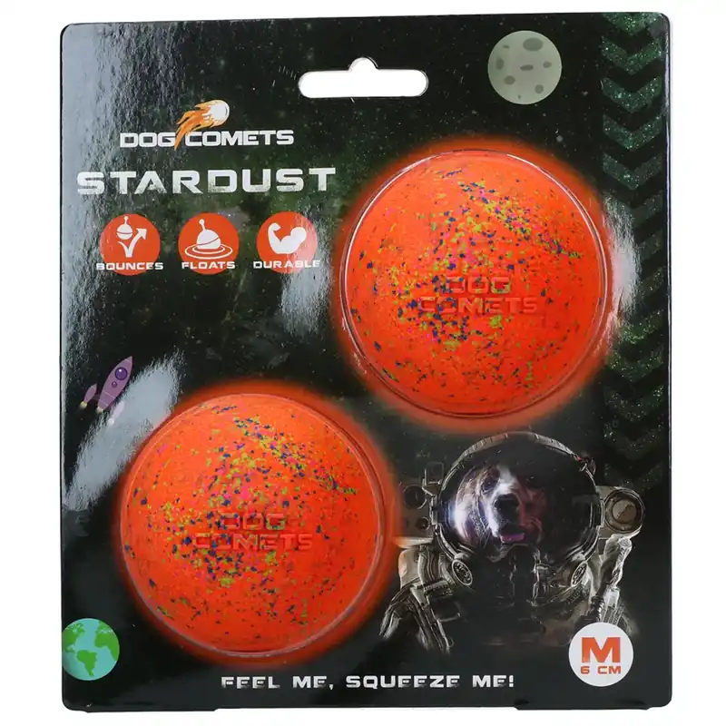 Dog Comets Ball stardust Oranje M 2 st Korting