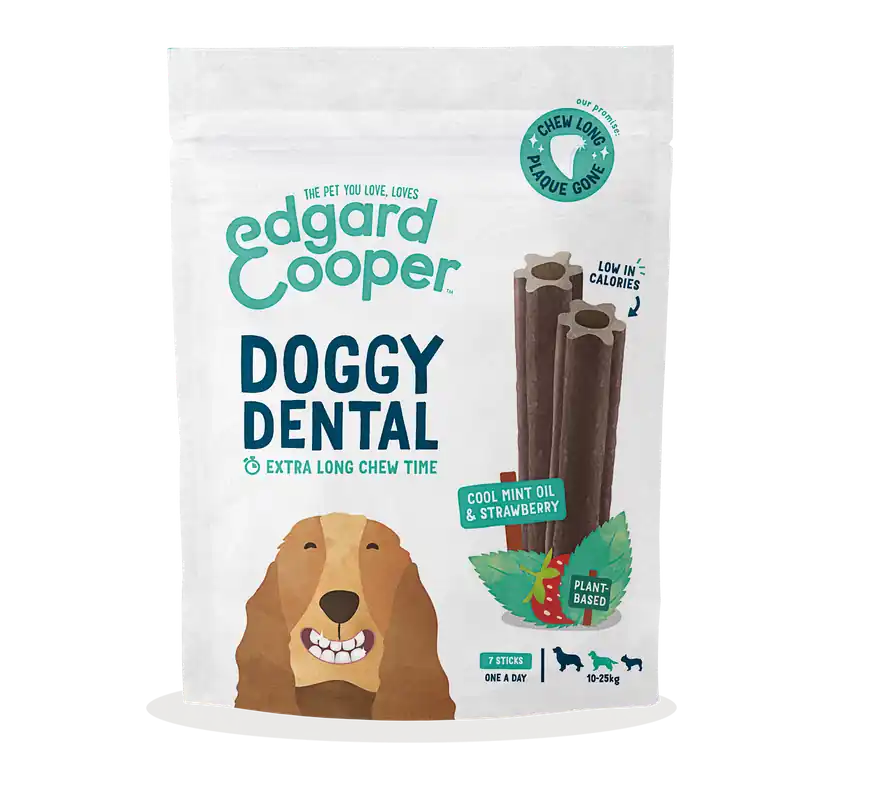 Nu Kopen Edgard & Cooper Doggy Dental Aardbei en Mint Medium 7 st
