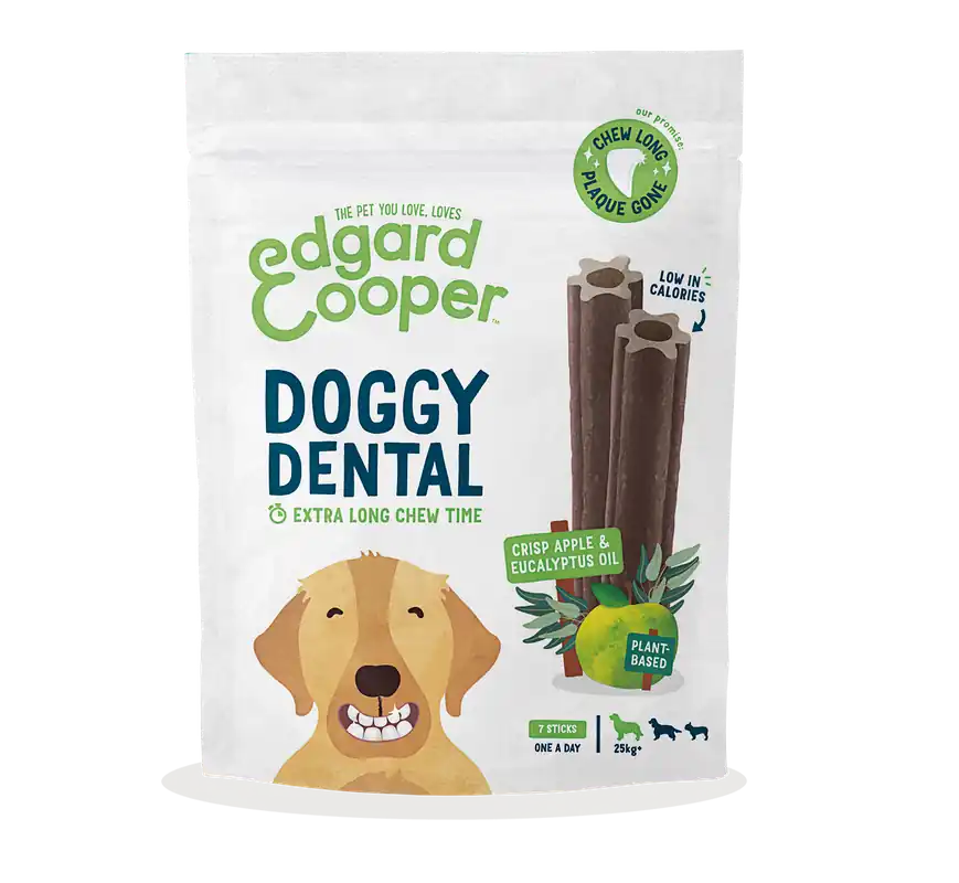 Tijdelijk Beschikbaar Edgard & Cooper Doggy Dental Appel en Eucalyptus Large 7 st