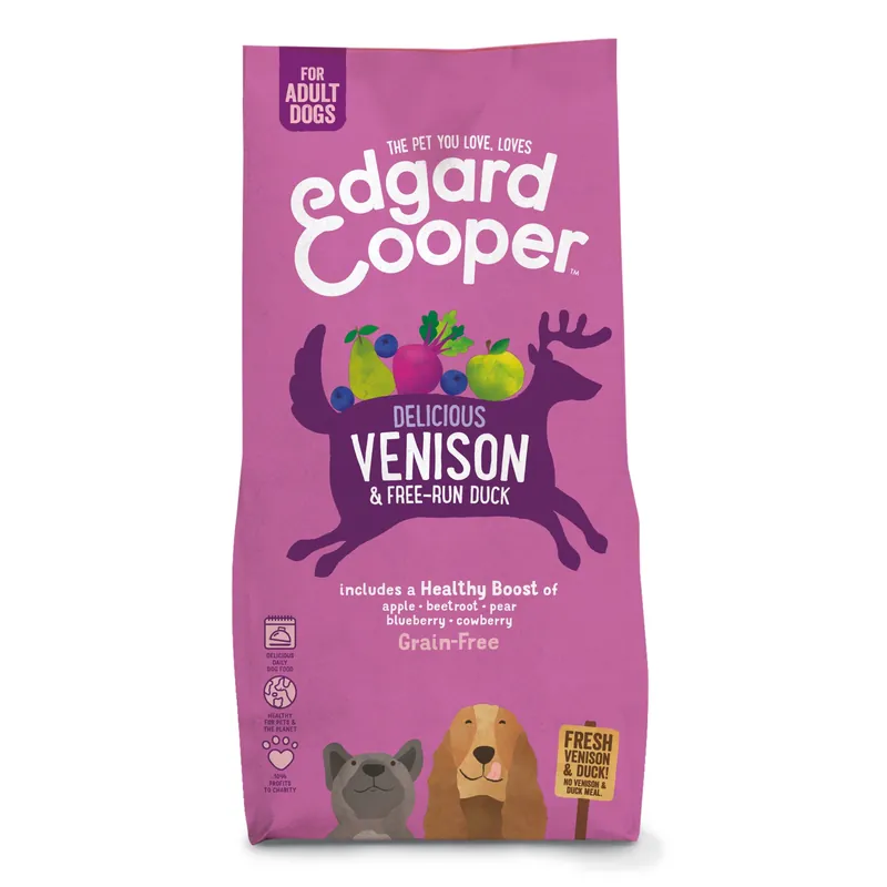 Finale Uitverkoop Edgard & Cooper hondenvoer Adult hert en eend 12 kg