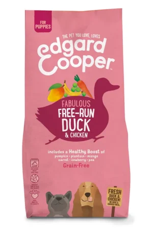 Beperkte Voorraad Edgard & Cooper hondenvoer Puppy eend en -kip 12 kg