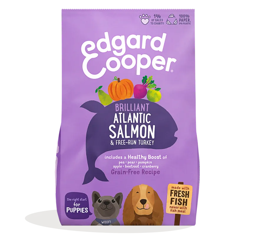Gereduceerde Prijs Edgard & Cooper hondenvoer Puppy zalm en kalkoen 7 kg