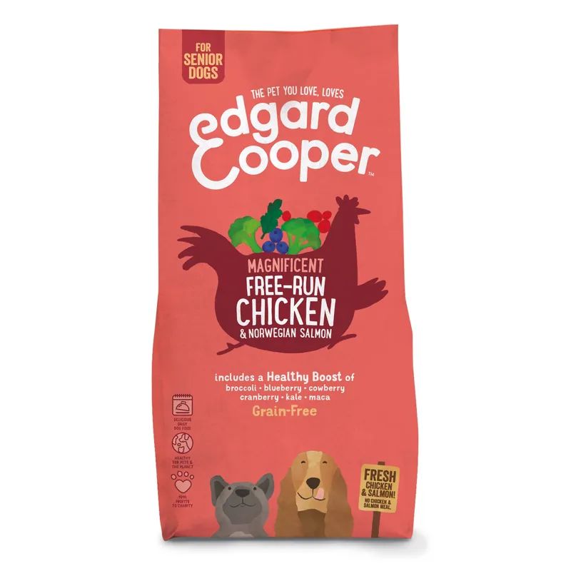 Merkproduct Edgard & Cooper hondenvoer Senior kip en zalm 12 kg