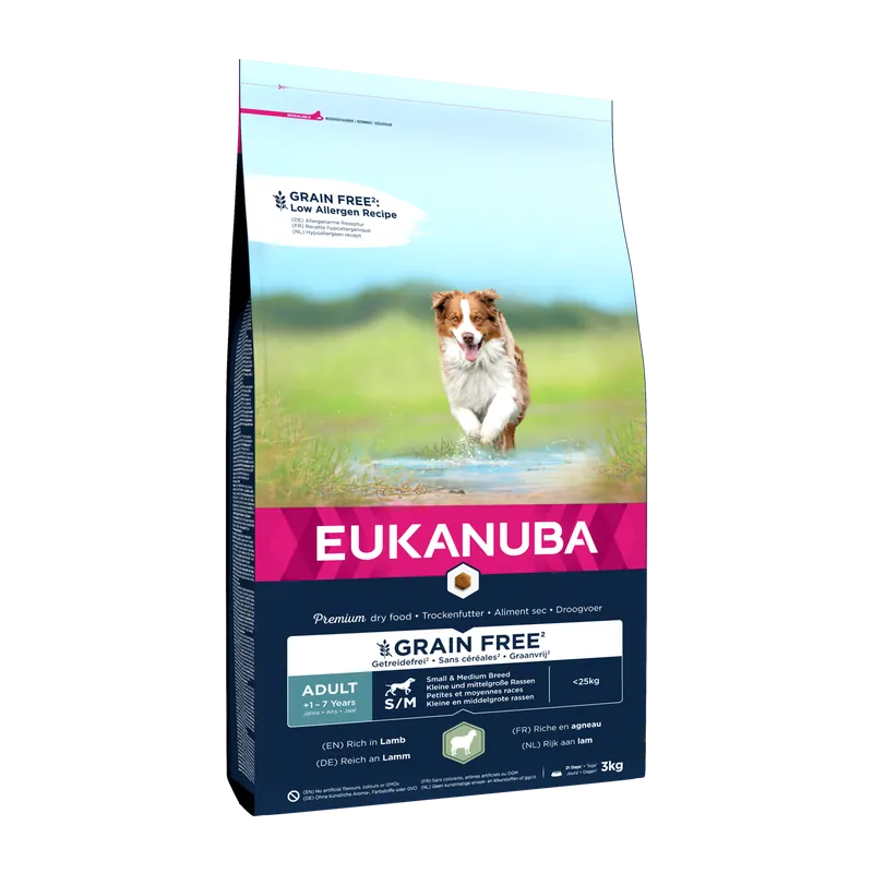 Eukanuba Hondenvoer Adult Small/Medium Grainfree Lamb 3 kg Meest Verkocht