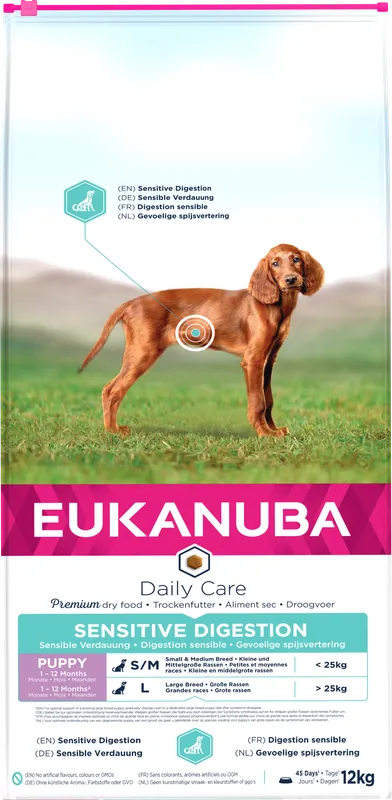 Hoge Kwaliteit Eukanuba Hondenvoer Daily Care Puppy Sensitive Digestion 12 kg