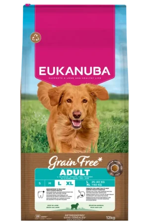 Laatste Kans Eukanuba Hondenvoer Adult L/XL Grain Free Lamb 12 kg