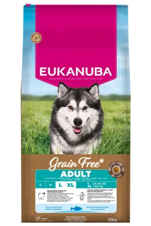 Eukanuba Hondenvoer Adult L/XL Grain Free Ocean Fish 12 kg Express Levering