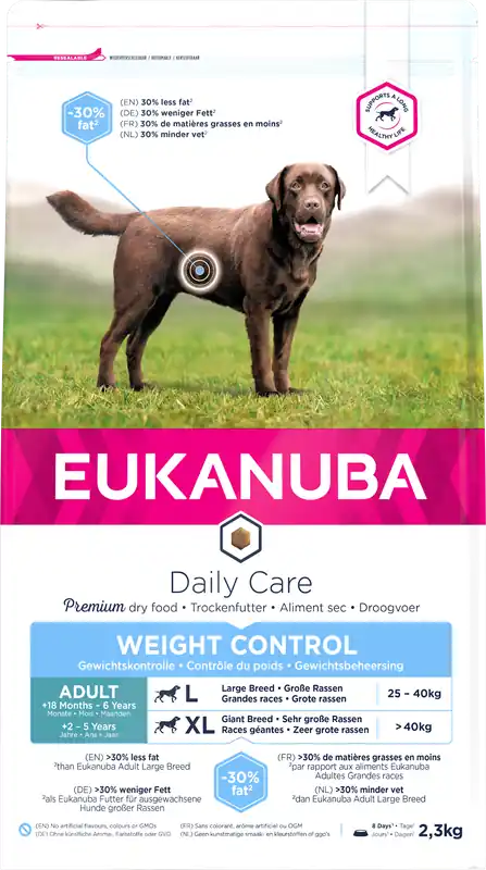 Hoge Kwaliteit Eukanuba Hondenvoer Adult L/XL Weight Control 2,3 kg