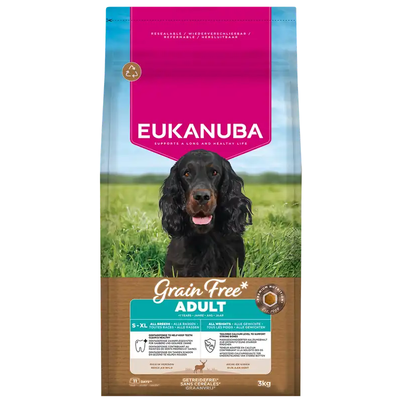 Koop Vandaag Eukanuba Hondenvoer Adult S-XL Grain Free Venison 3 kg