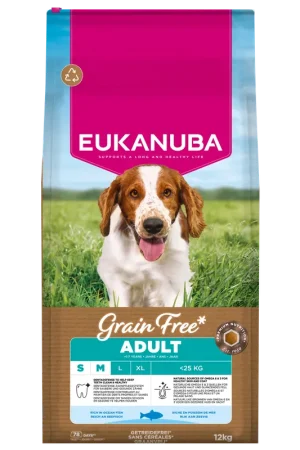Eukanuba Hondenvoer Adult S/M Grain Free Ocean Fish 12 kg Exclusieve Aanbieding