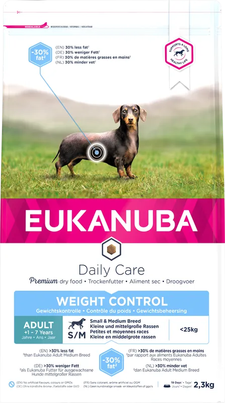 Eukanuba Hondenvoer Adult S/M Weight Control 2,3 kg Populair