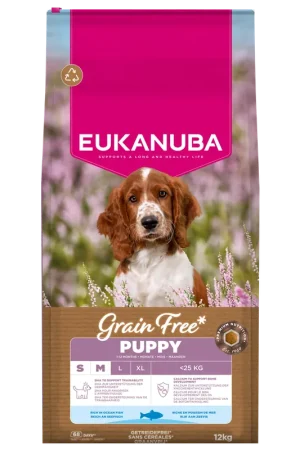 Weekendaanbieding Eukanuba Hondenvoer Puppy S/M Grain Free Ocean Fish 12 kg